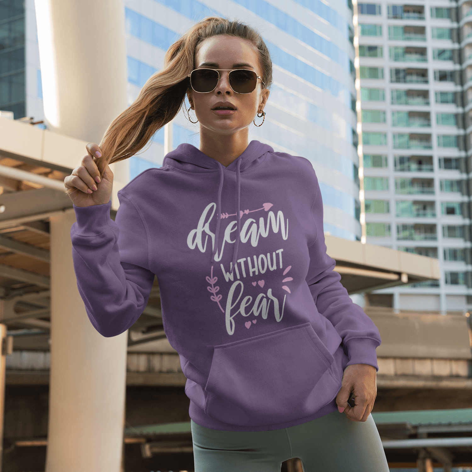 Dream Without Fear Women s Hoodie Heavy Sweatshirt Lord is Light