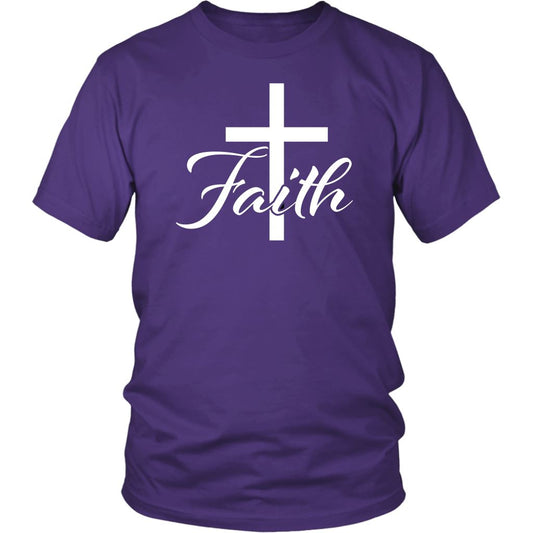 Faith White Shirt T-shirt teelaunch Purple S