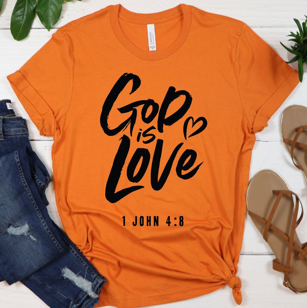 God is Love Big Shirt T-shirt teelaunch Orange S 