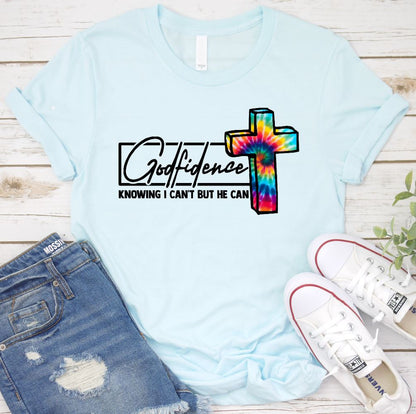 Godfidence Shirt T-shirt Lord is Light Ice Blue S 