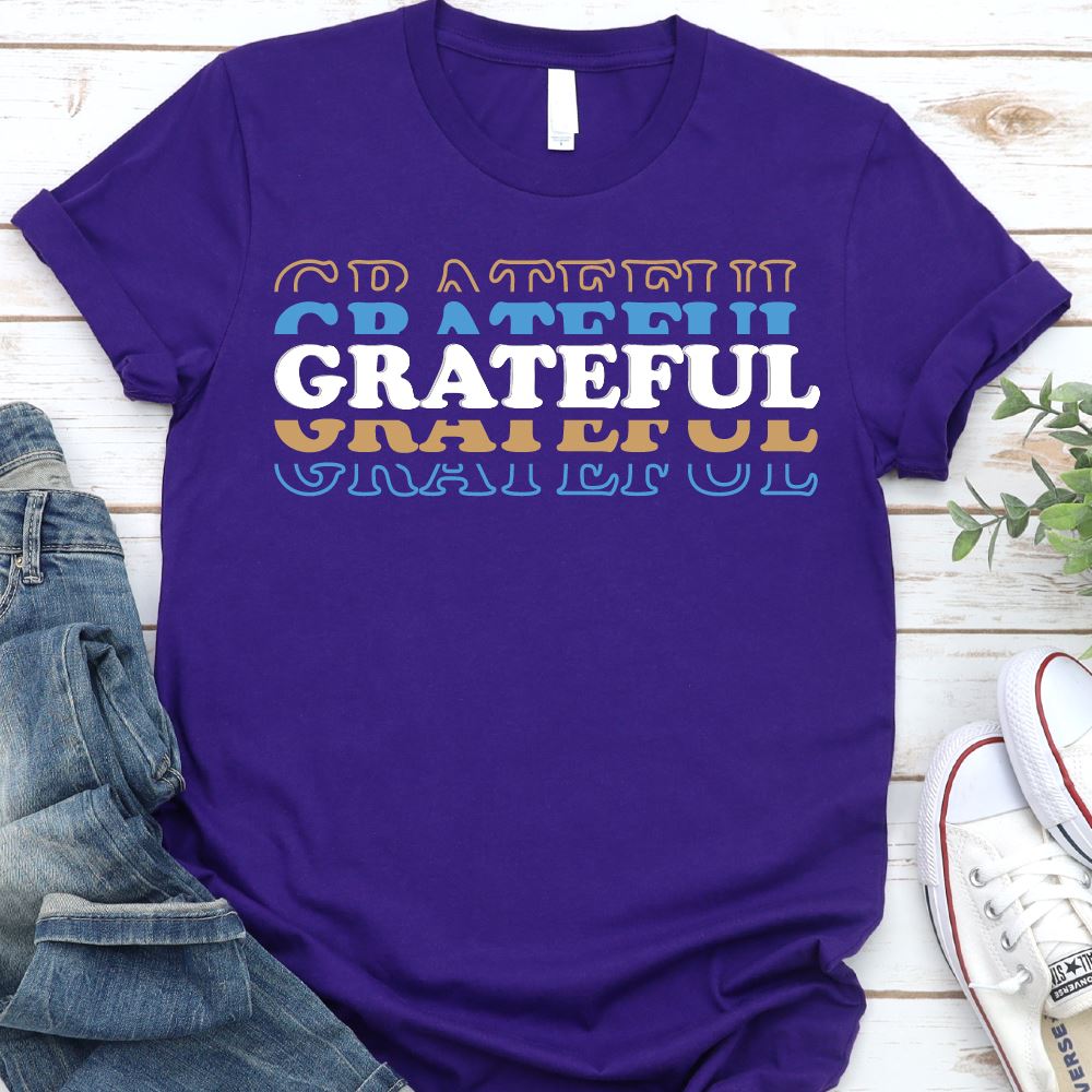 Grateful Graphic Shirt T-shirt teelaunch Purple S 