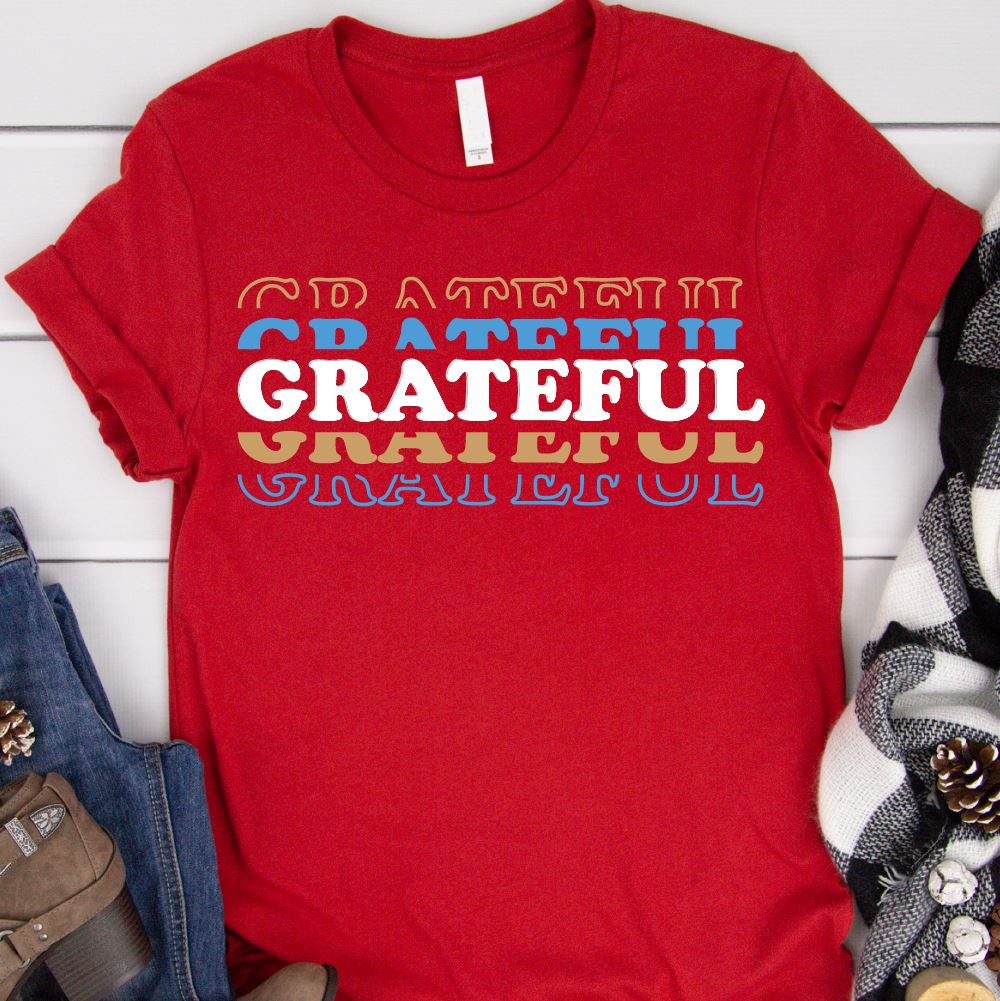 Grateful Graphic Shirt T-shirt teelaunch Red S 