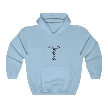 Jesus Cross Hoodie Hoodie Printify Light Blue S 