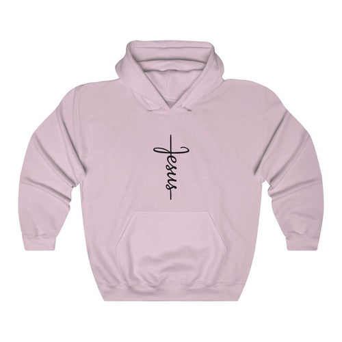 Jesus Cross Hoodie Hoodie Printify Light Pink S 