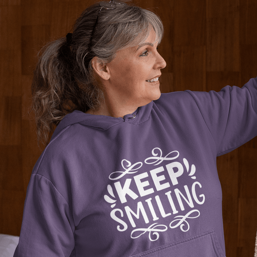 Keep Smiling Women s Hoodie Heavy Sweatshirt Lord is Light