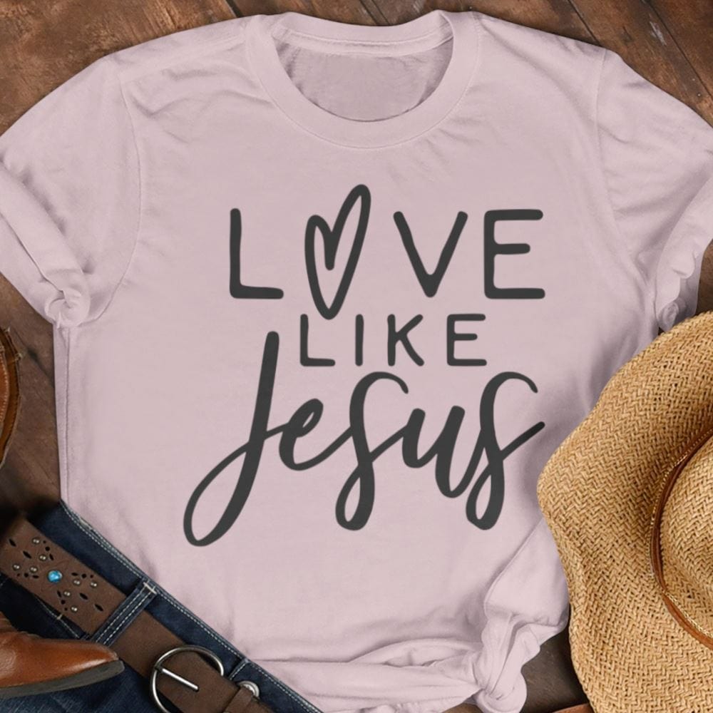 Love Like Jesus Christian Shirt T-Shirt Printify Pink L 