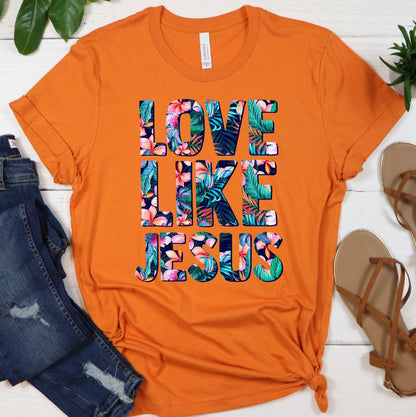 Love Like Jesus Shirt T-shirt Lord is Light Orange S 