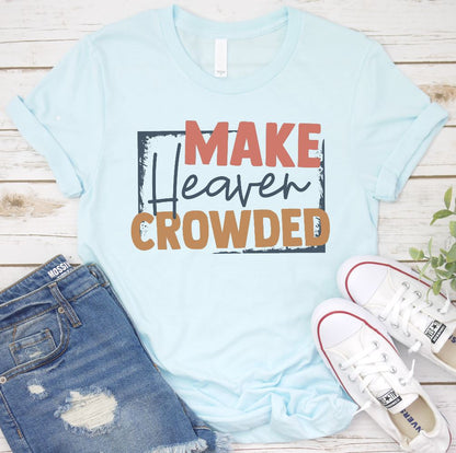 Make Heaven Crowded Spray Shirt T-shirt Lord is Light Ice Blue S 