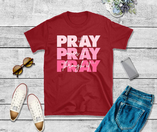 Pray Pray Pray Shirt T-shirt Lord is Light Red S