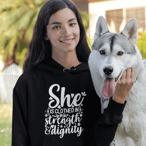 She Is Clothed In Strength and Dignity Women's Hoodie Heavy Sweatshirt