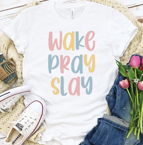 Wake Pray Slay Shirt T-shirt Lord is Light White S 